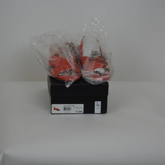 NWT NATURALIZER 27 EDIT SIZE 9.5 HEELED SANDALS  RED "DELLA POPPY" SUEDE - Picture 3 of 14